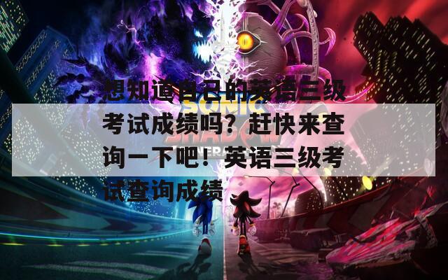 想知道自己的英语三级考试成绩吗？赶快来查询一下吧！英语三级考试查询成绩