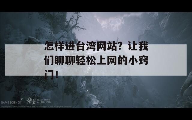 怎样进台湾网站？让我们聊聊轻松上网的小窍门！