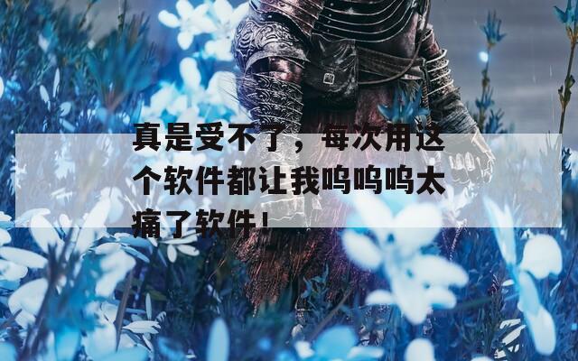 真是受不了，每次用这个软件都让我呜呜呜太痛了软件！