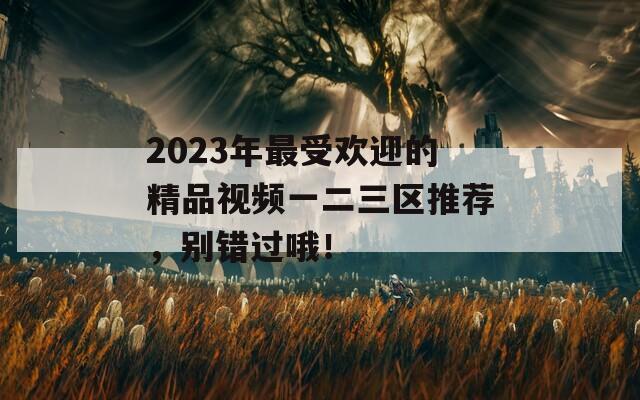 2023年最受欢迎的精品视频一二三区推荐，别错过哦！