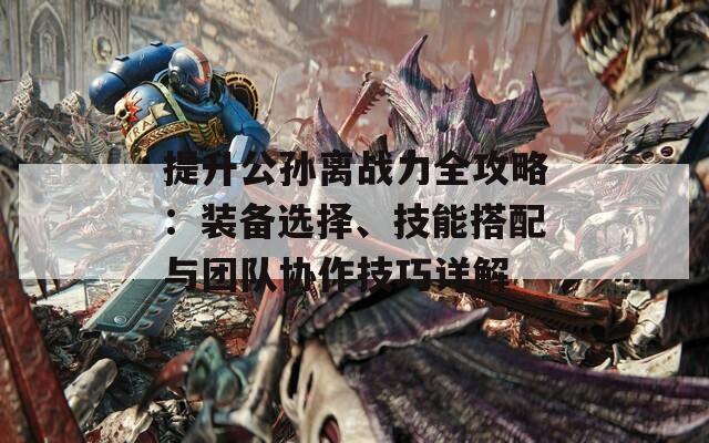 提升公孙离战力全攻略：装备选择、技能搭配与团队协作技巧详解