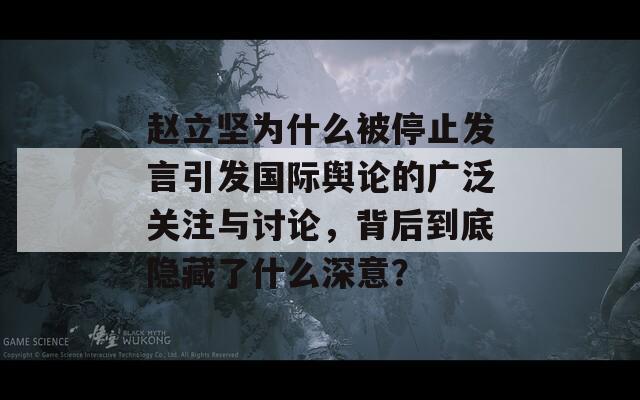 赵立坚为什么被停止发言引发国际舆论的广泛关注与讨论，背后到底隐藏了什么深意？