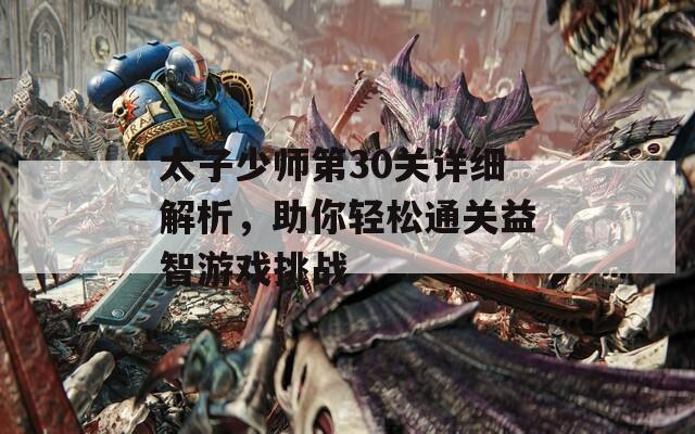 太子少师第30关详细解析，助你轻松通关益智游戏挑战