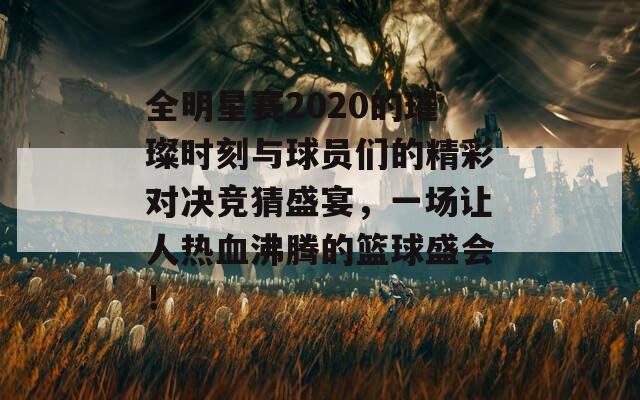 全明星赛2020的璀璨时刻与球员们的精彩对决竞猜盛宴，一场让人热血沸腾的篮球盛会！