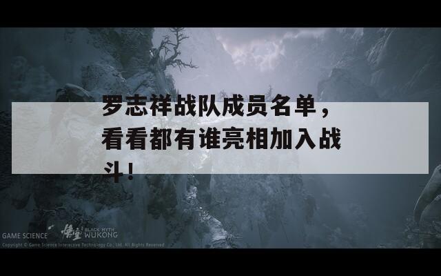 罗志祥战队成员名单，看看都有谁亮相加入战斗！