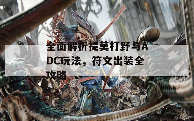 全面解析提莫打野与ADC玩法，符文出装全攻略