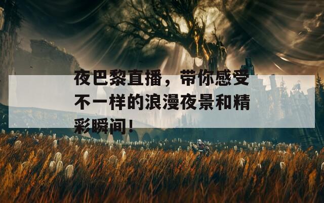 夜巴黎直播，带你感受不一样的浪漫夜景和精彩瞬间！
