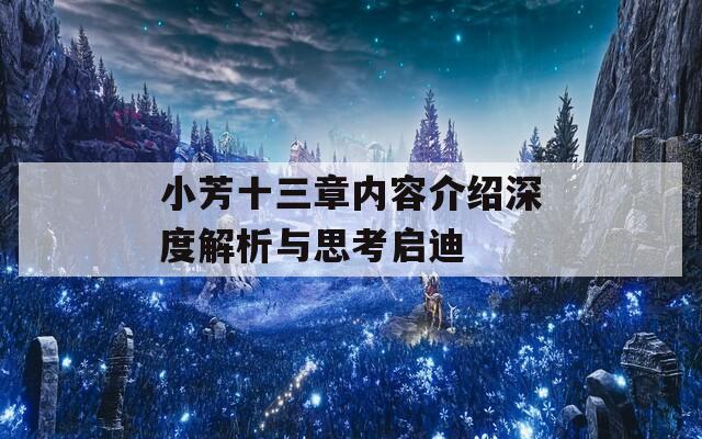 小芳十三章内容介绍深度解析与思考启迪