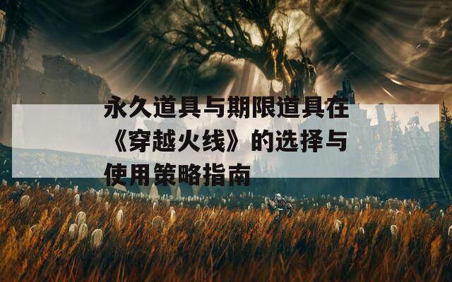 永久道具与期限道具在《穿越火线》的选择与使用策略指南