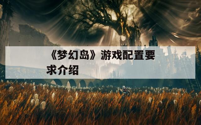 《梦幻岛》游戏配置要求介绍