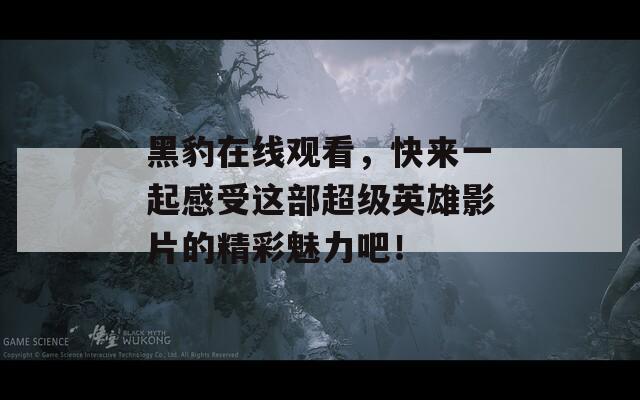 黑豹在线观看，快来一起感受这部超级英雄影片的精彩魅力吧！