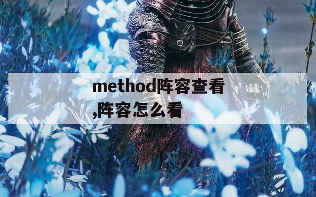 method阵容查看,阵容怎么看