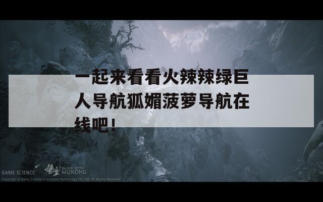 一起来看看火辣辣绿巨人导航狐媚菠萝导航在线吧！