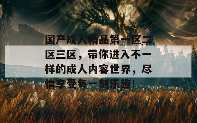 国产成人精品第一区二区三区，带你进入不一样的成人内容世界，尽情享受每一刻乐趣！