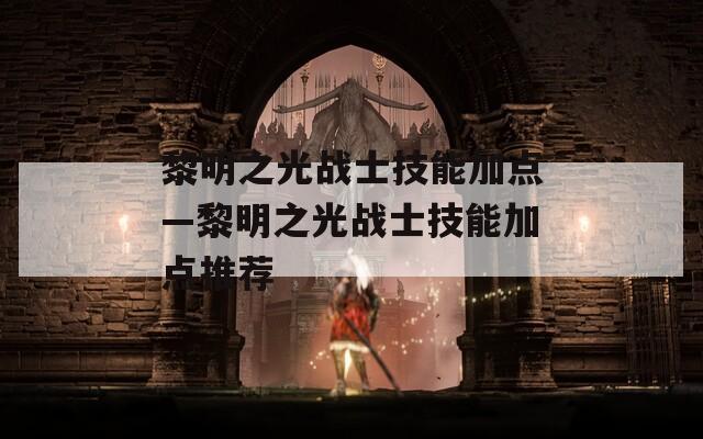 黎明之光战士技能加点—黎明之光战士技能加点推荐