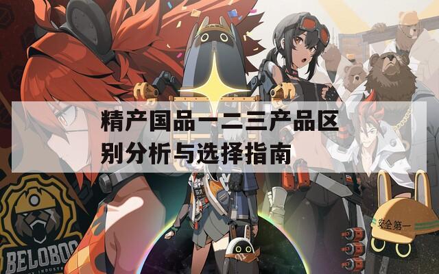 精产国品一二三产品区别分析与选择指南