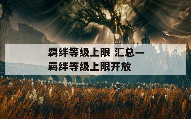羁绊等级上限 汇总—羁绊等级上限开放