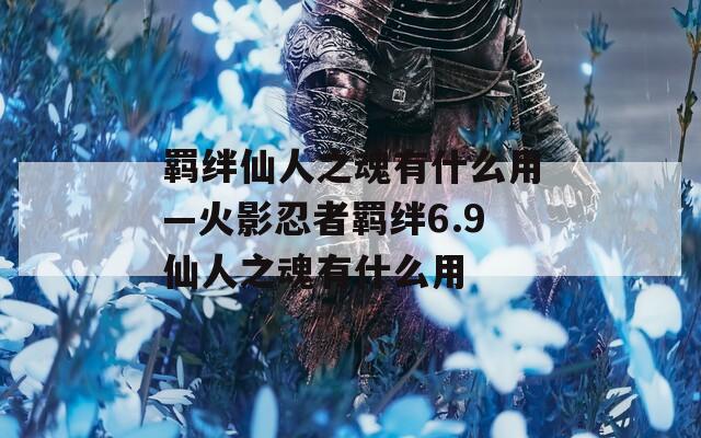 羁绊仙人之魂有什么用—火影忍者羁绊6.9仙人之魂有什么用