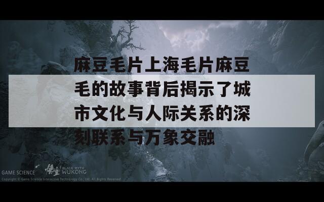 麻豆毛片上海毛片麻豆毛的故事背后揭示了城市文化与人际关系的深刻联系与万象交融
