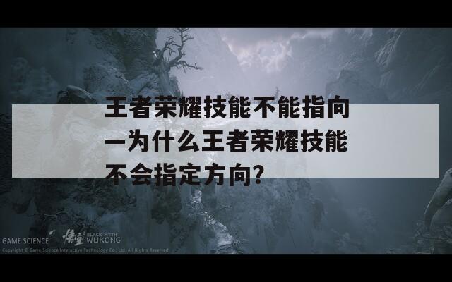 王者荣耀技能不能指向—为什么王者荣耀技能不会指定方向？