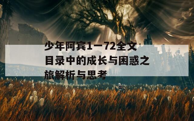 少年阿宾1一72全文目录中的成长与困惑之旅解析与思考