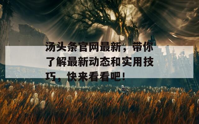 汤头条官网最新，带你了解最新动态和实用技巧，快来看看吧！