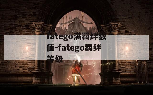 fatego满羁绊数值-fatego羁绊等级
