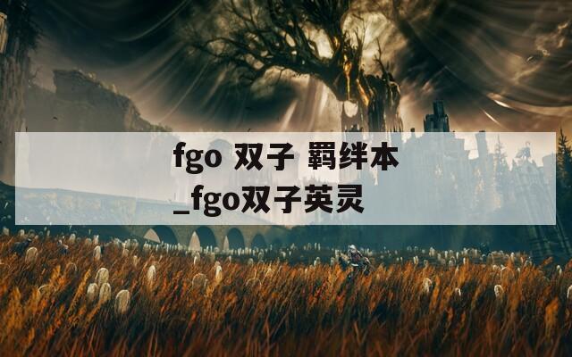 fgo 双子 羁绊本_fgo双子英灵