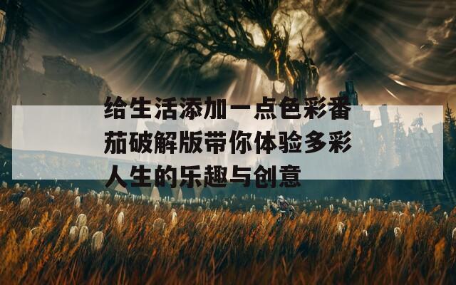 给生活添加一点色彩番茄破解版带你体验多彩人生的乐趣与创意