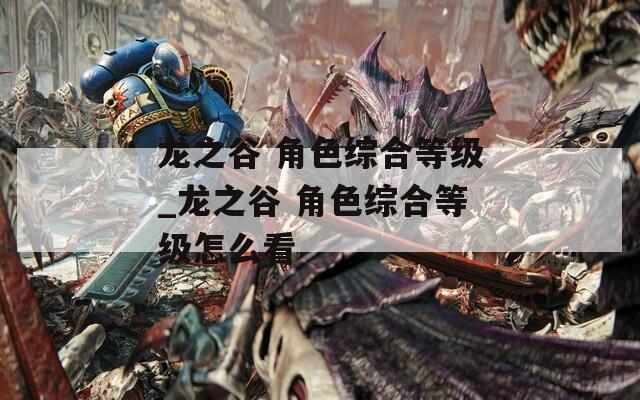 龙之谷 角色综合等级_龙之谷 角色综合等级怎么看