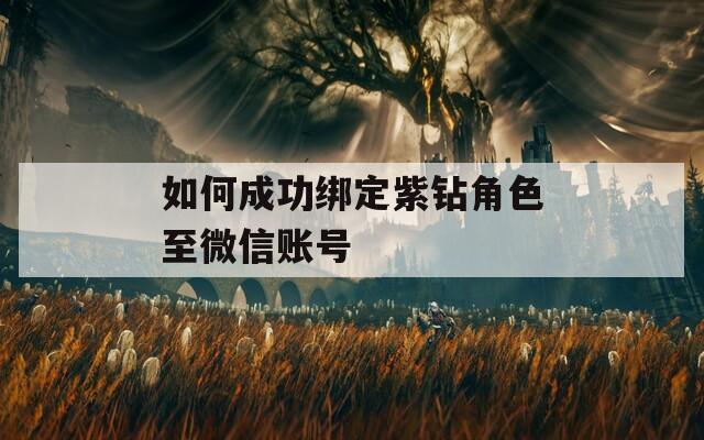 如何成功绑定紫钻角色至微信账号