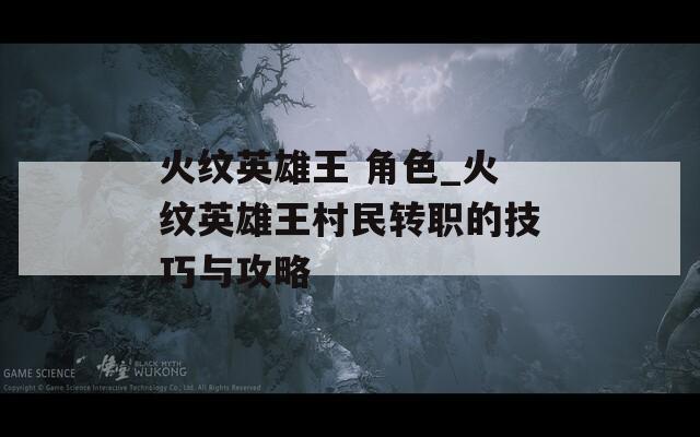 火纹英雄王 角色_火纹英雄王村民转职的技巧与攻略