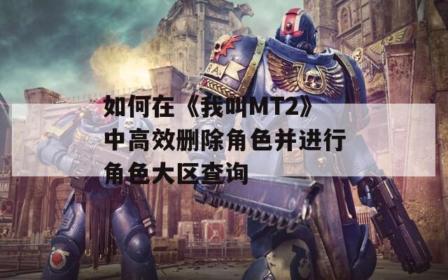 如何在《我叫MT2》中高效删除角色并进行角色大区查询