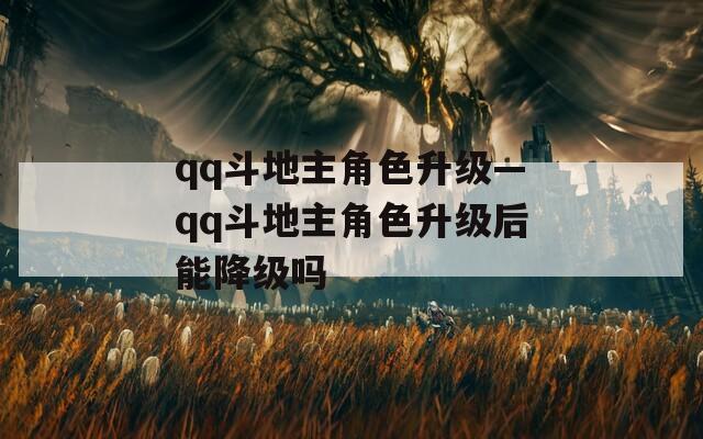 qq斗地主角色升级—qq斗地主角色升级后能降级吗