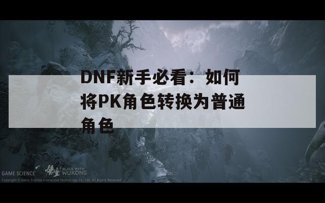 DNF新手必看：如何将PK角色转换为普通角色